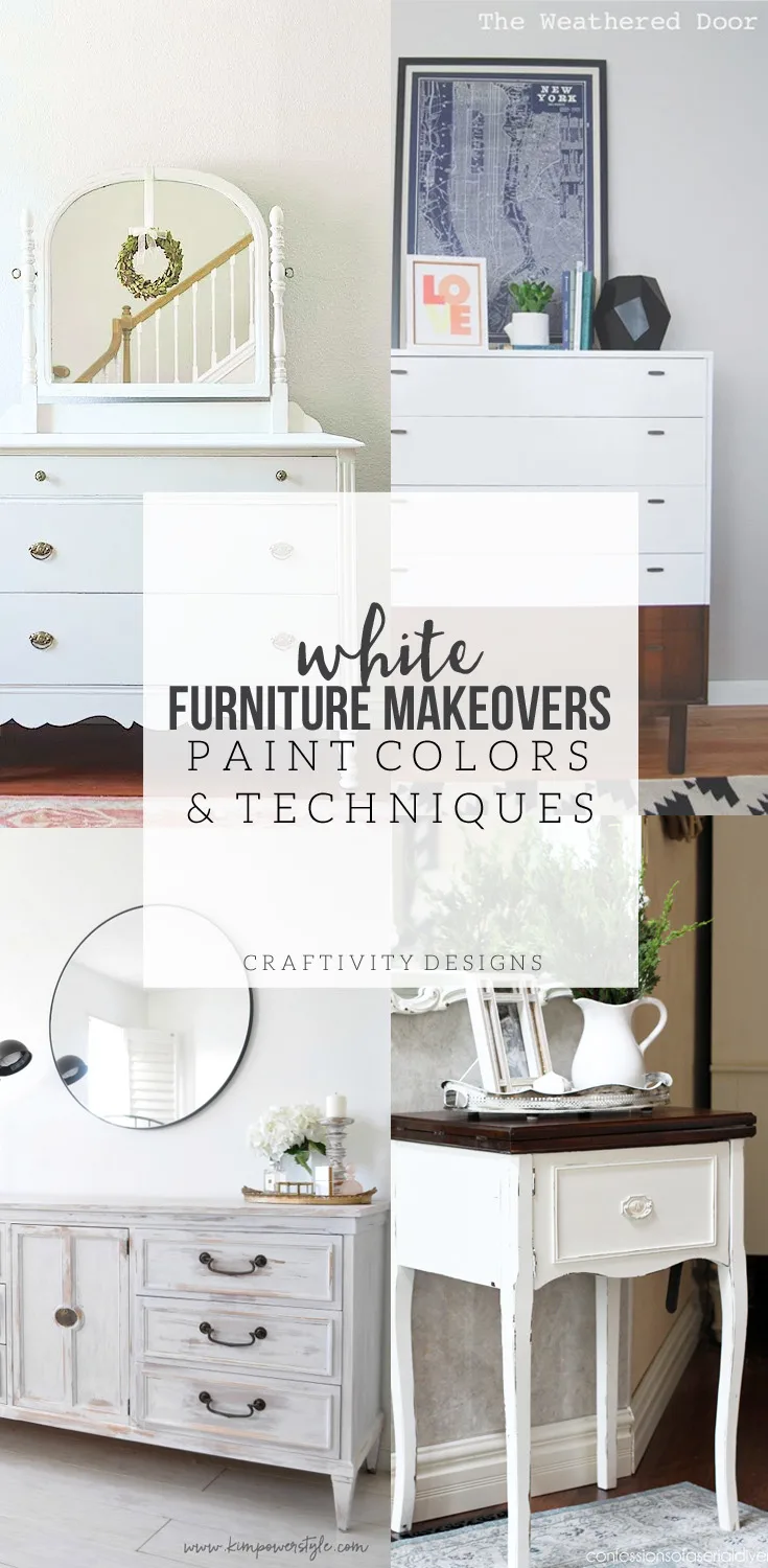 8 White Furniture Makeovers + Paint Colors – Craftivity Designs